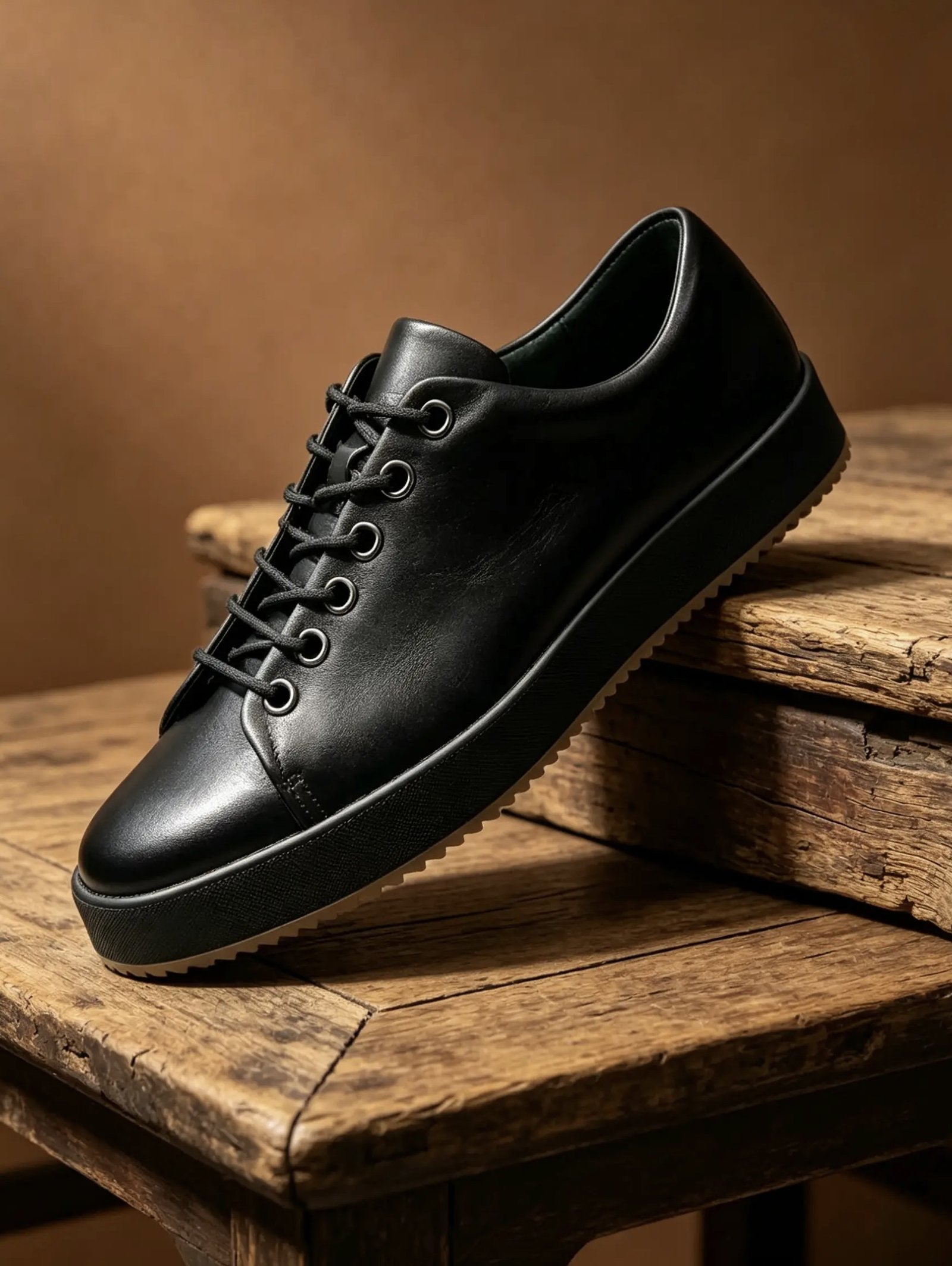 Kožený sneaker černý