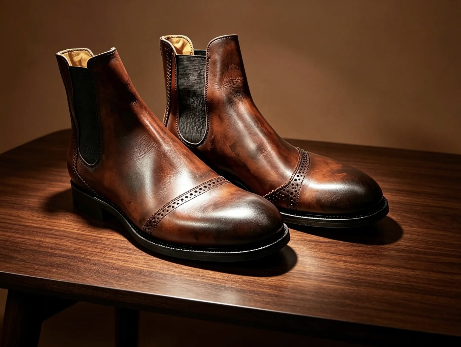 Chelsea hnědé s brogue
