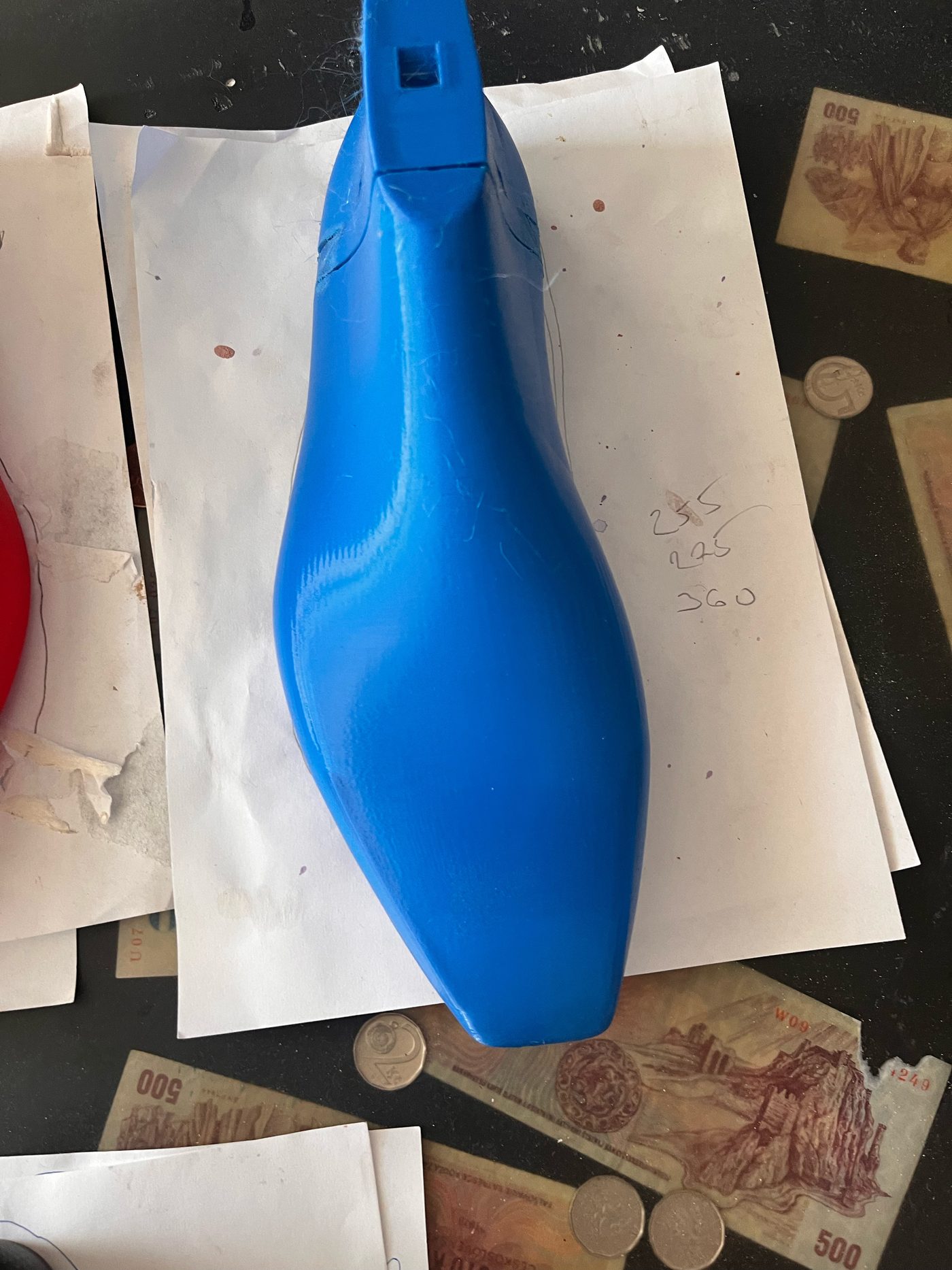 Vytištěné kopyto z PETG na ševcovském stole
